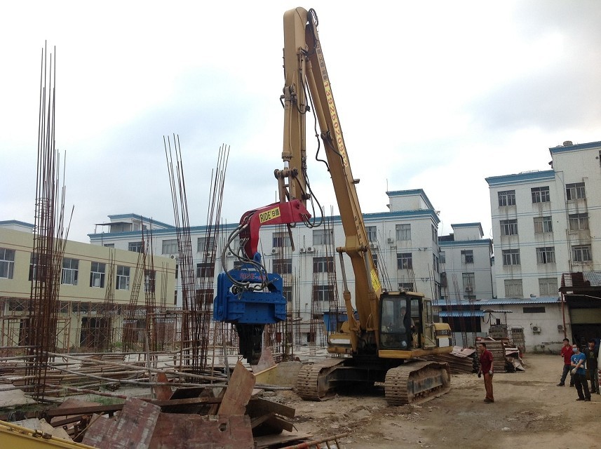 挖掘機打樁臂、打樁臂、打樁錘、挖掘機打樁臂廠家